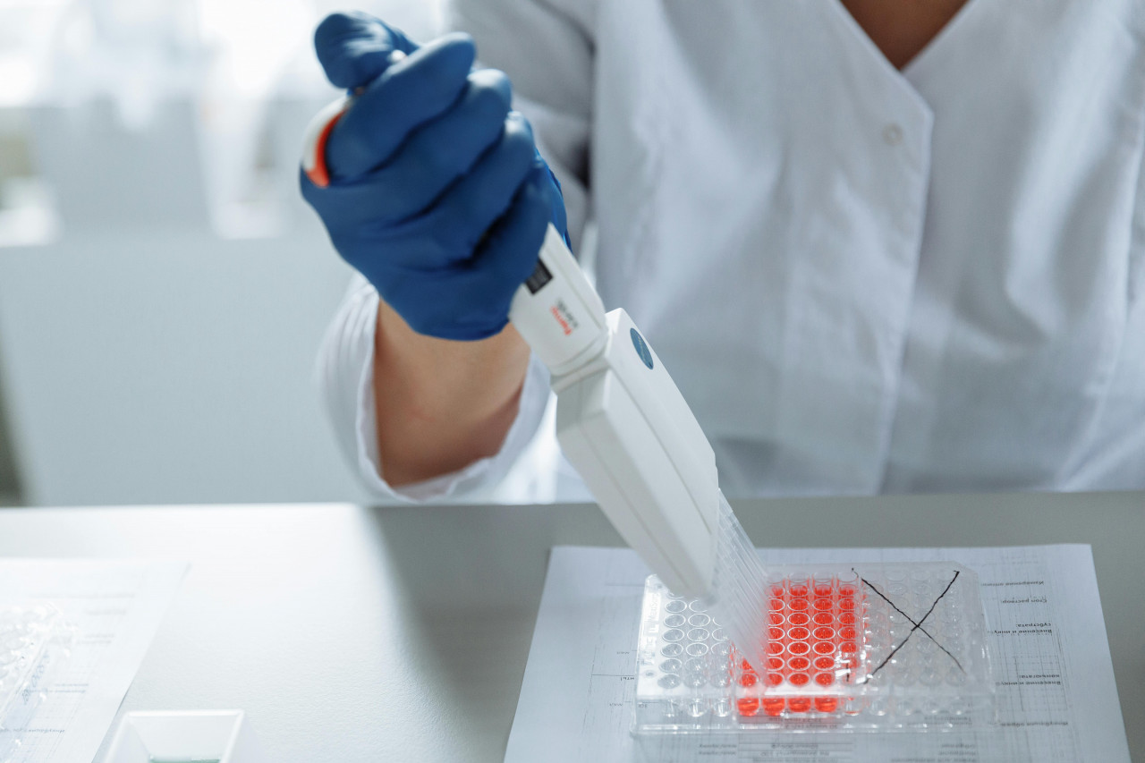 Laborantin bei der Vorbereitung des genetischen Fingerabdrucks.